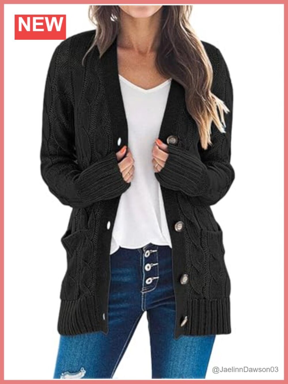 Women's Cable Knit Button Down Cardigan Sweater Long Sleeve